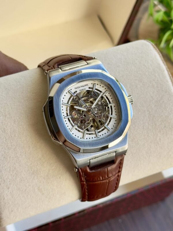 Patek Phillipe Skeleton Automatic With Premium Leather Strap Watch - Image 2