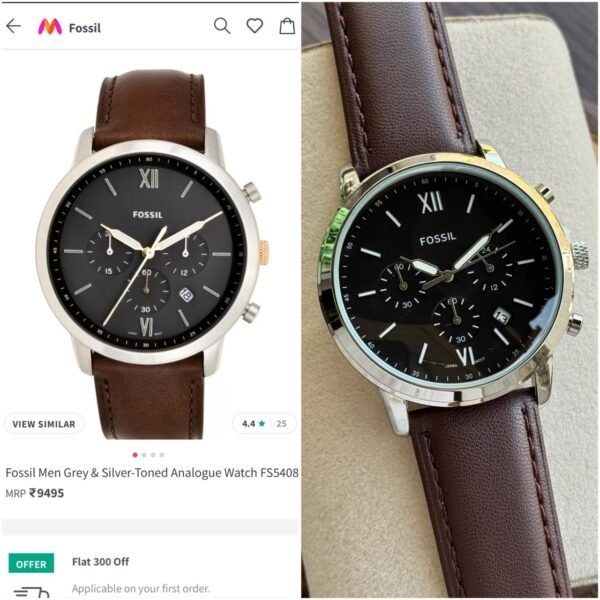 Fossil Neutra Men Grey And Silver Toned Analogue Watch