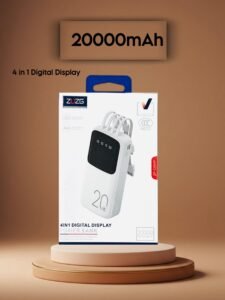 20000mAh  Power Bank With Built-In 4 Cable