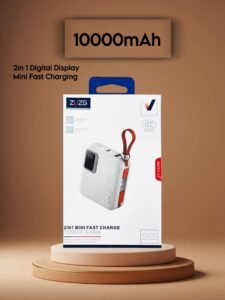 10000mAh 22.5W Fast Charging Power Bank With In-Built Cable