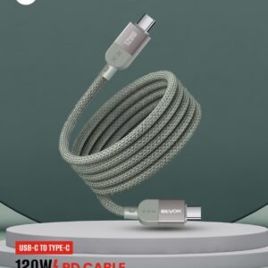 120W Super Fast Charge Premium Aluminum Alloy Tough Nylon Braided Cable Type C to C Cable