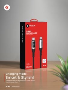 100W Fast Charging Type-C To Type-C Cable With Digital Display