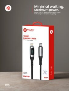 27W Fast Charging Lightning To Type-C Cable With Digital Display