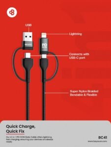 4 IN 1 100W Fast Charging Nylon Cable