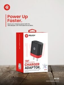 18W Fast Charging Adaptor With Dual USB Ports