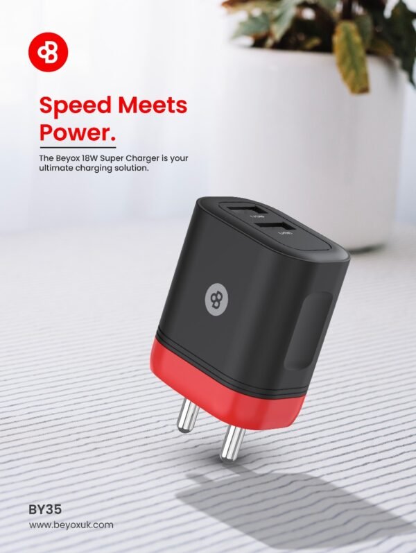 18W Fast Charging Adaptor With Dual USB Ports - Image 2