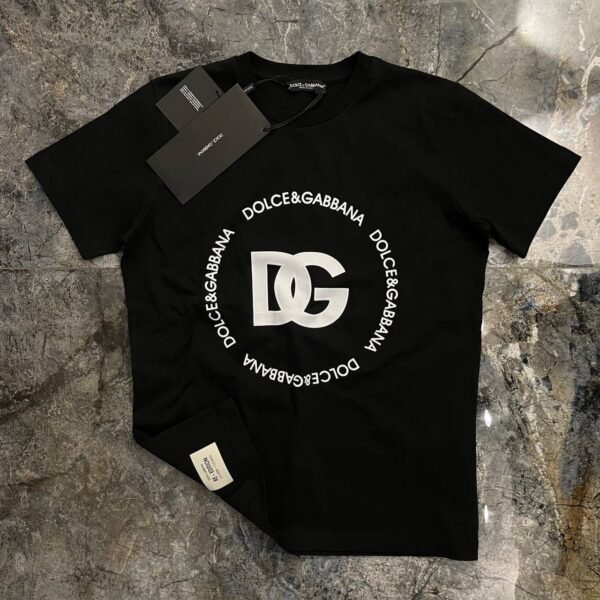 D&G Round Neck Printed Cotton T-shirt - Image 3