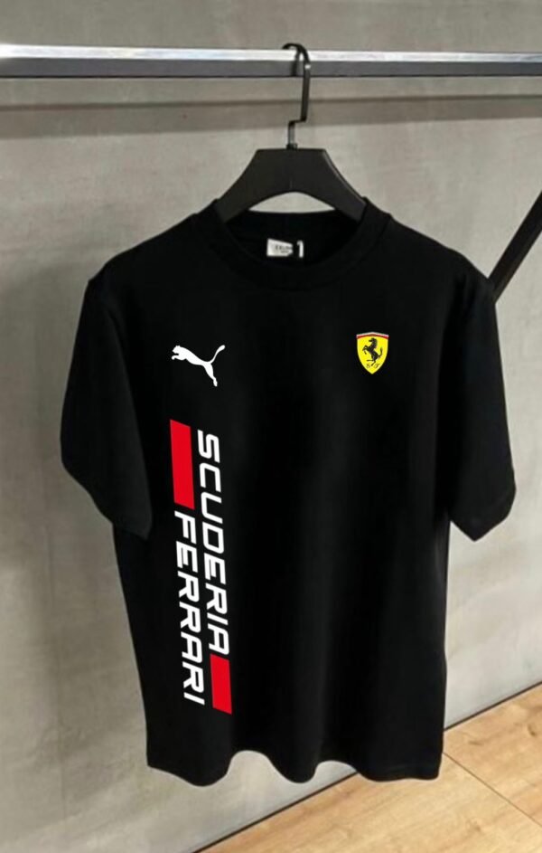 Puma Ferrari Round Neck Printed Cotton T-shirt - Image 2