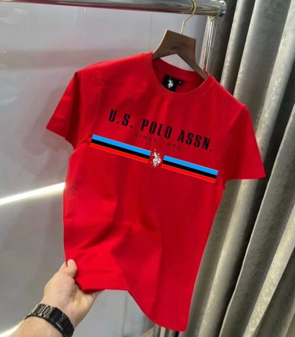 Us Polo Round Neck Printed Cotton T-shirt - Image 3