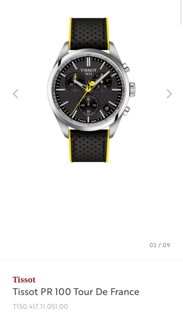 Tissot 7AA T-Sport Black Fibre Strap Mens Watch - Image 2