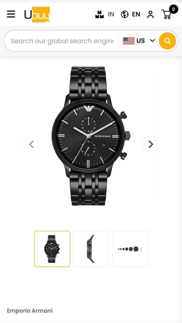 Armani Exclusive Black Super Slim Watch - Image 2