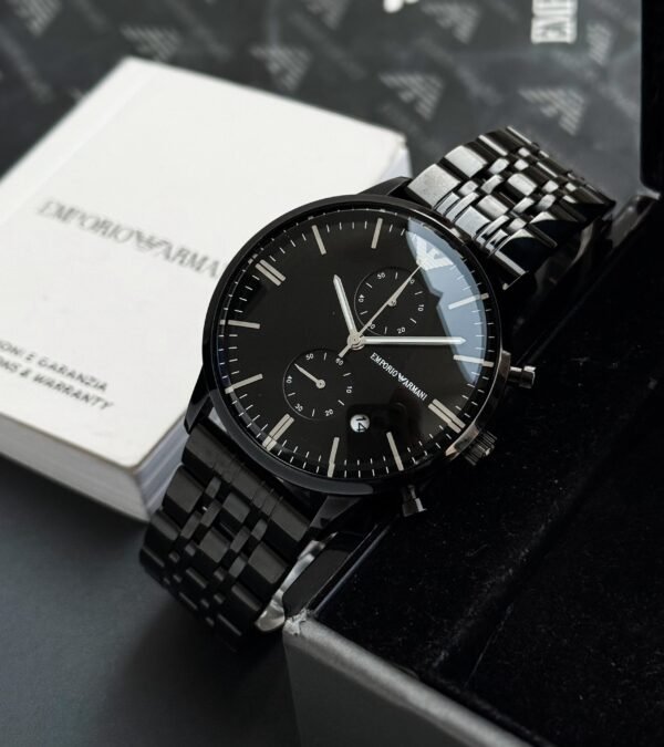 Armani Exclusive Black Super Slim Watch - Image 3