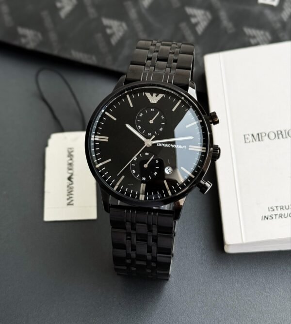 Armani Exclusive Black Super Slim Watch - Image 4