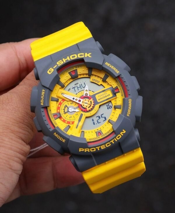 Casio G-Shock GA-110Y-9ADR Analog-Digital Watch With a Yellow Resin Strap - Image 4