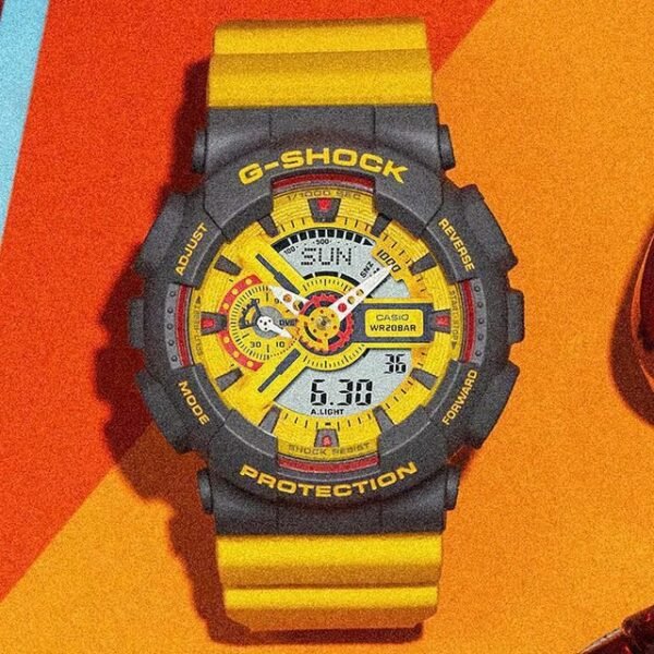 Casio G-Shock GA-110Y-9ADR Analog-Digital Watch With a Yellow Resin Strap - Image 2