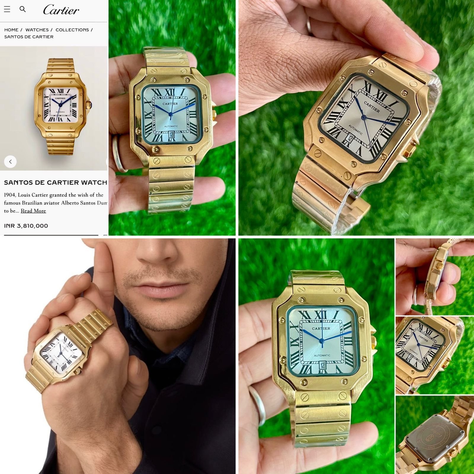 Cartier Santos De Gold Watch - Image 3