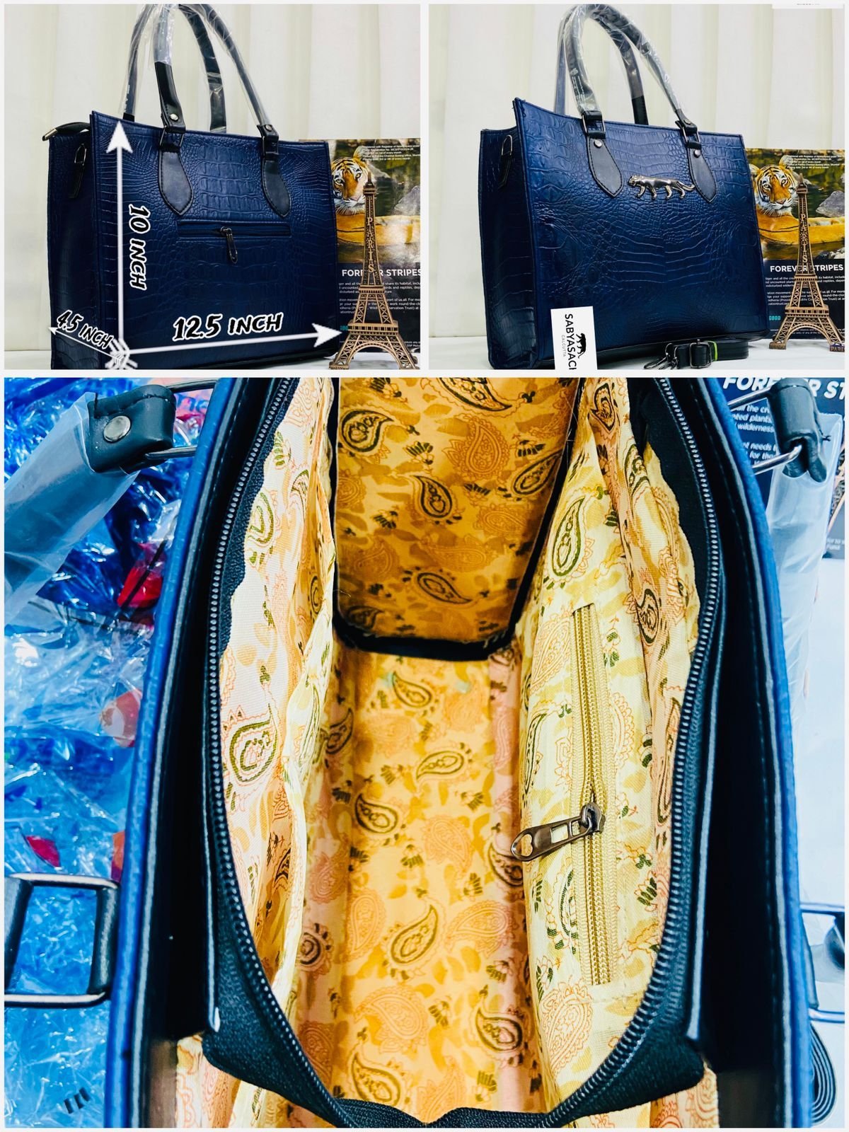 Saybachi New Crocodile Leather Office And Travel Tote Bag - Image 7