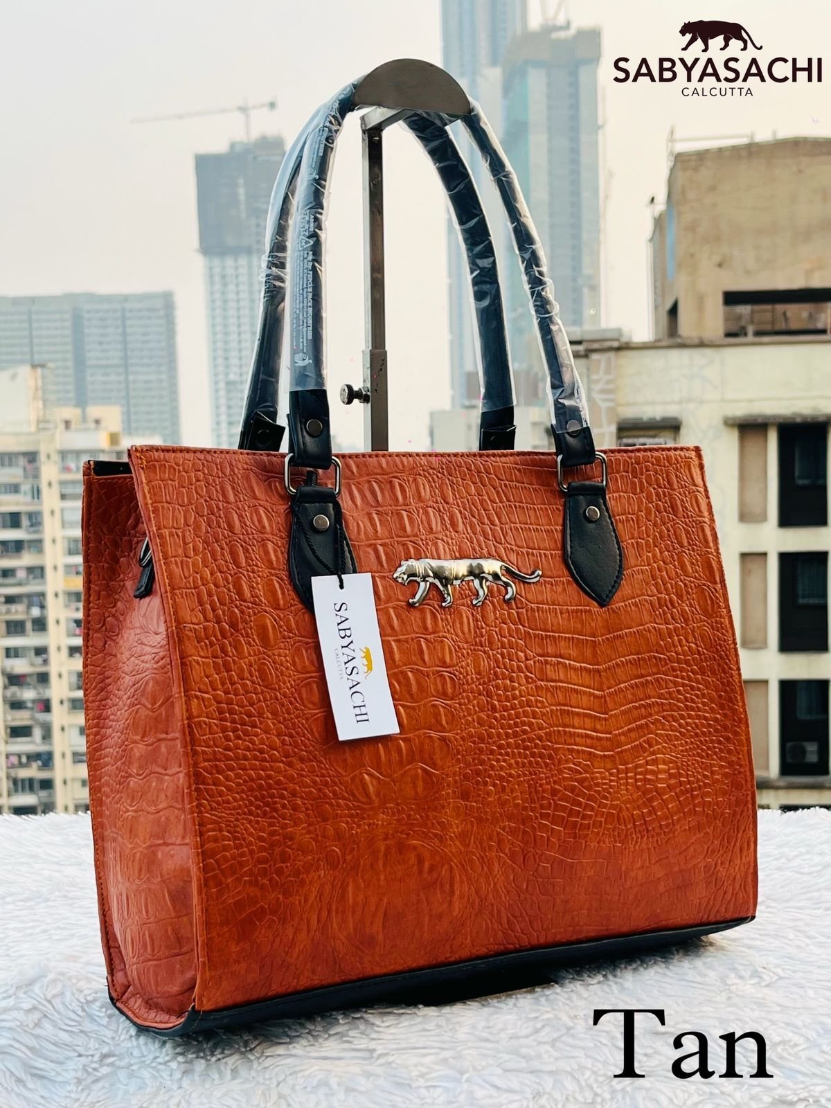 Saybachi New Crocodile Leather Office And Travel Tote Bag