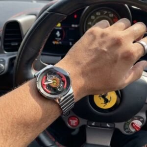Ferrari Steering Wheel-Themed Analog Watch